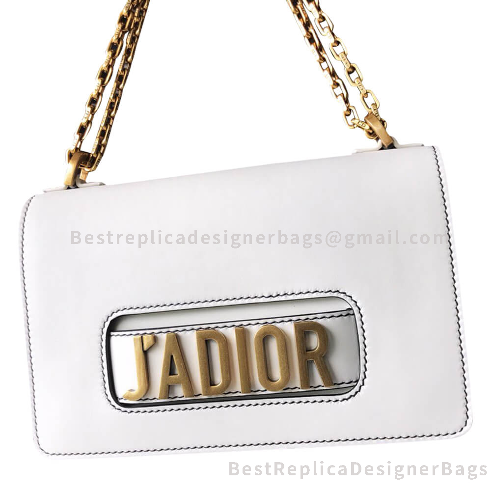 Dior JADior Calfskin Flap Bag White GHW